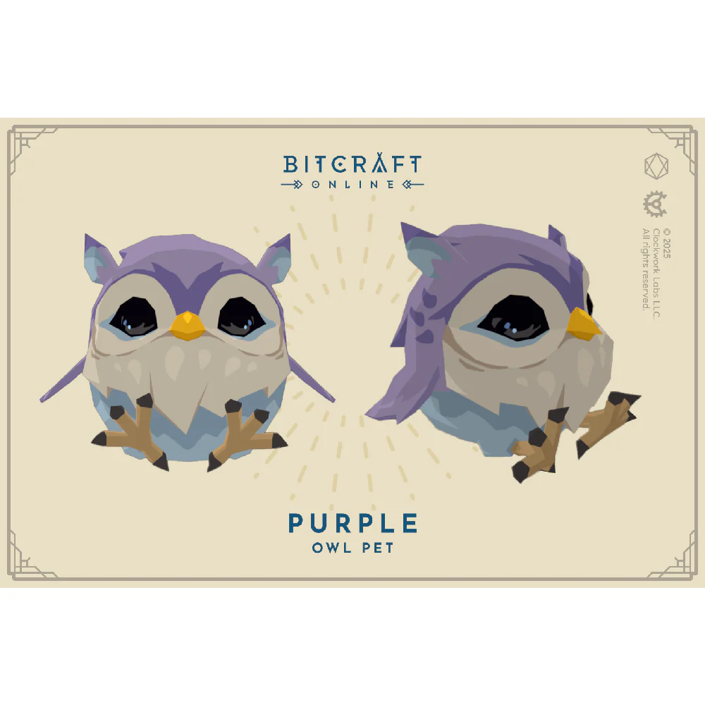 BitCraft Purple Owl Pet Plushie
